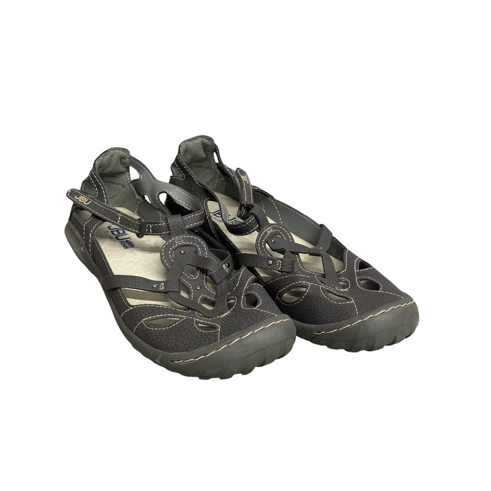 JBU Sydney Shoes Womens Size 8 Gray Fisherman Sandals Memory Foam Comfort